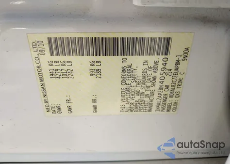 2011 Nissan Altima 2.5 S from USA, damaged, VIN 1N4AL2AP2BN405940